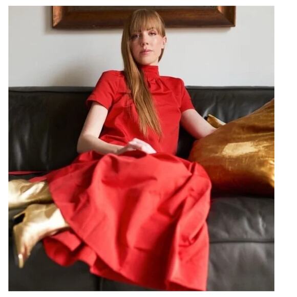 STAUD Ilana Back Bow Maxi Dress Size XS - Picture 4 of 13